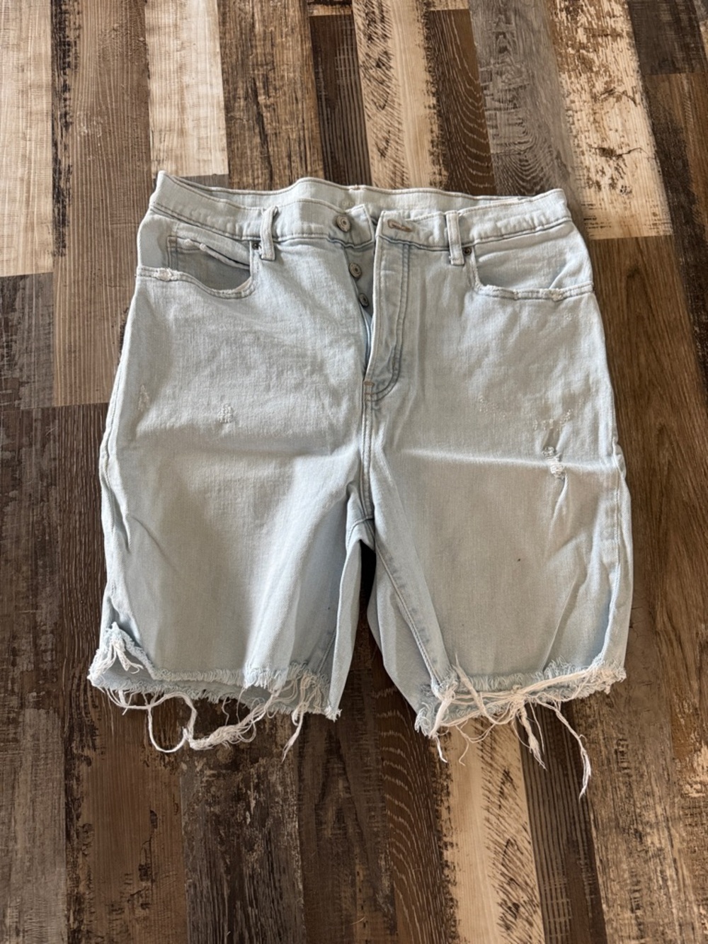 Old Navy Light Blue Distressed Jean Shorts